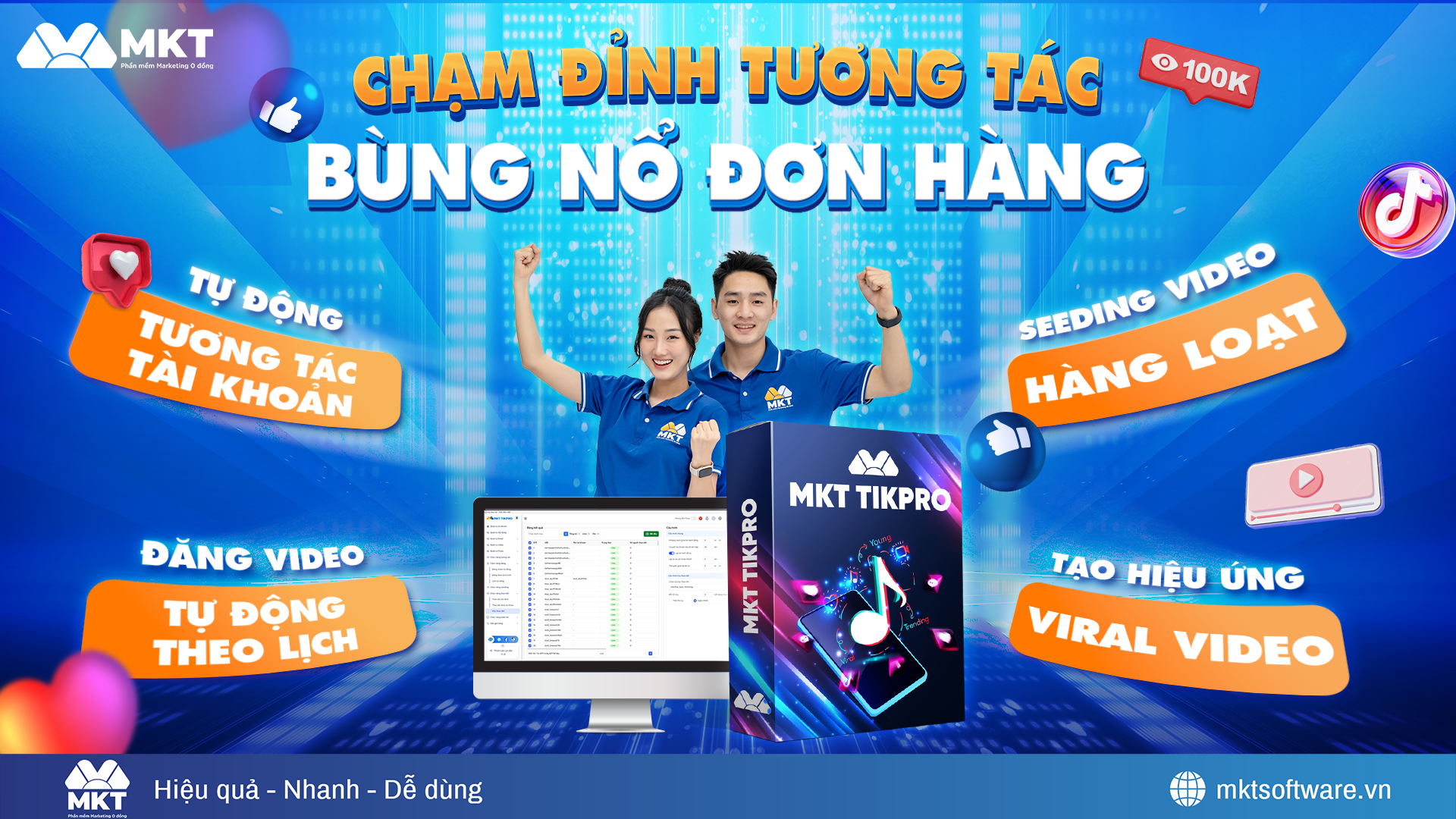 Phần mềm tăng follow TikTok - MKT TikPro