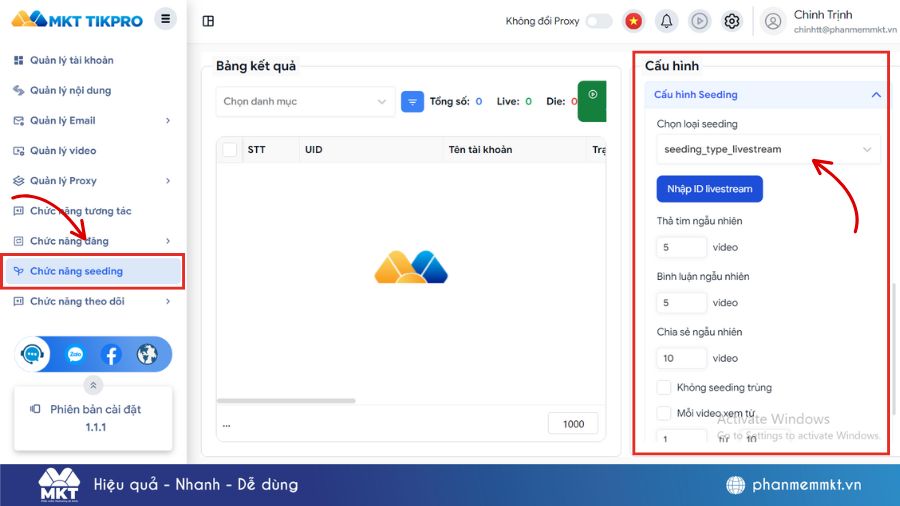 Cách buff live TikTok free bằng MKT TikPro