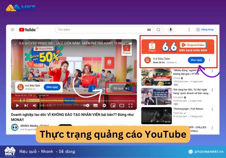 Quảng cáo YouTube quá nhiều